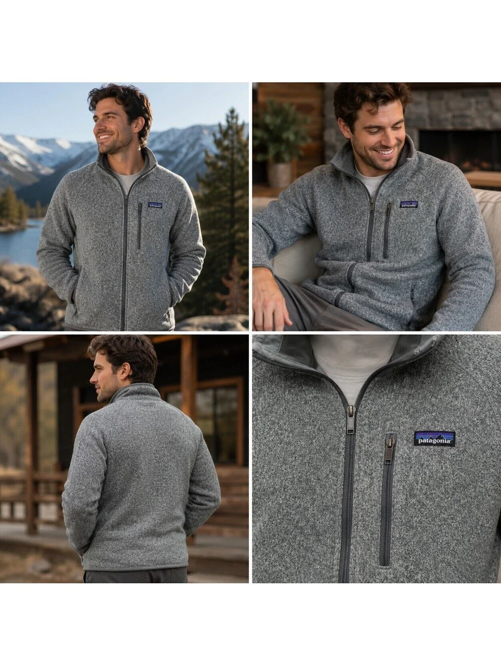 Patagonia Men's M Better Sweater Full Zip Fleece Jacket Gray Hiking Outdoor.
